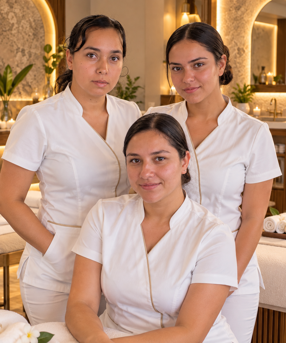 Erika, Liz y Gina, terapeutas en preparación de Uruchurto Spirit Spa